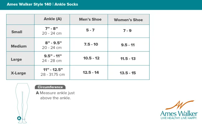 AW 140 Coolmax Ankle Socks 20-30 mmHg (3 Pack)