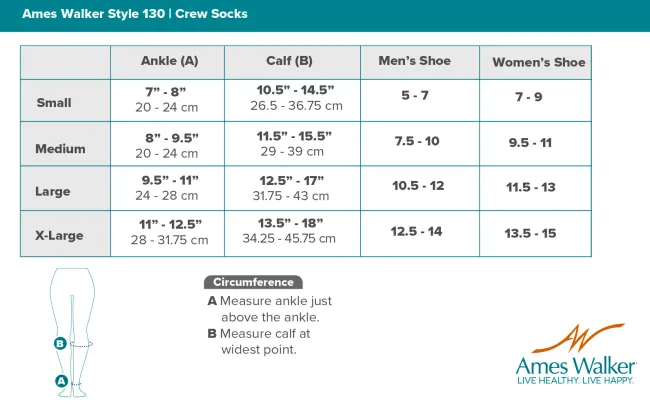 AW 130 Coolmax Crew Socks 20-30 mmHg (3 Pack)