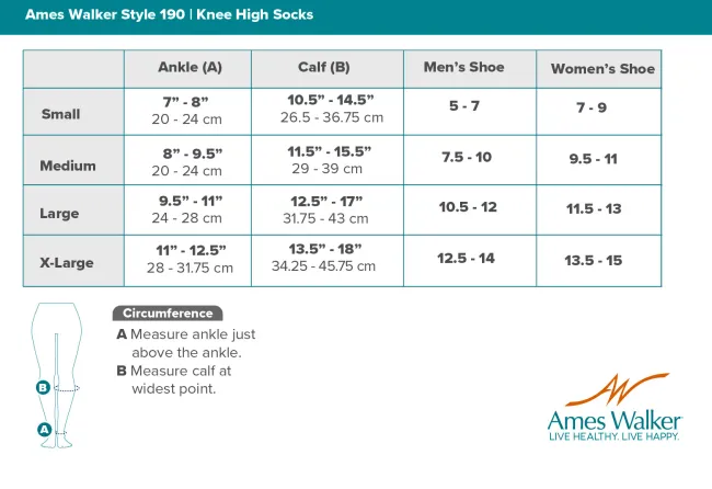 AW 190 E-Z Walker Plus Diabetic Crew Socks for Sensitive Feet 8-15 mmHg