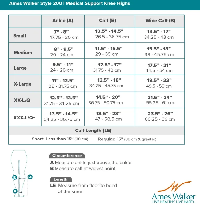 AW 200 Medical Support Knee Highs 20-30 mmHg