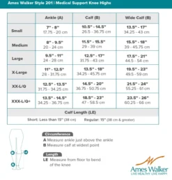 AW 201 Medical Support Open Toe Knee Highs 20-30 mmHg