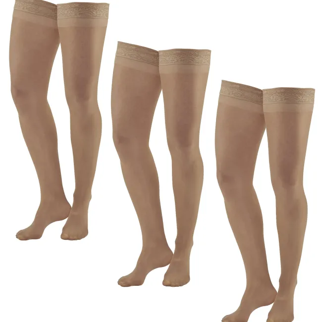AW 74 Soft Sheer Thigh Highs w/Band 8-15 mmHg (3 Pack)