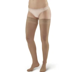 AW 74 Soft Sheer Thigh Highs w/Band 8-15 mmHg