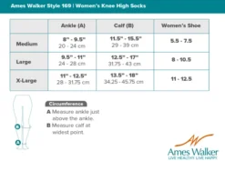 AW 169 Women's Cotton Travel Knee High Socks 15-20 mmHg