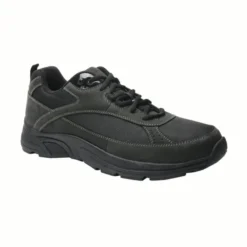 Drew Men's Athletic Aaron Shoes Black Leather/Nylon Mesh