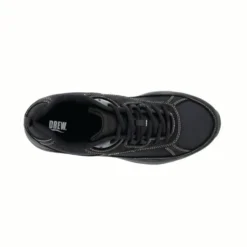 Drew Men's Athletic Aaron Shoes Black Leather/Nylon Mesh