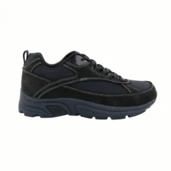Drew Men's Athletic Aaron Shoes Black Leather/Nylon Mesh