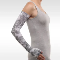 Juzo Soft 2002 Signature Collection Print Floral Gray Armsleeve 30-40 mmHg
