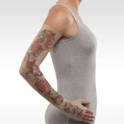 Juzo Soft 2002 Signature Collection Print Koi Flowers Tattoo Armsleeve 30-40 mmHg