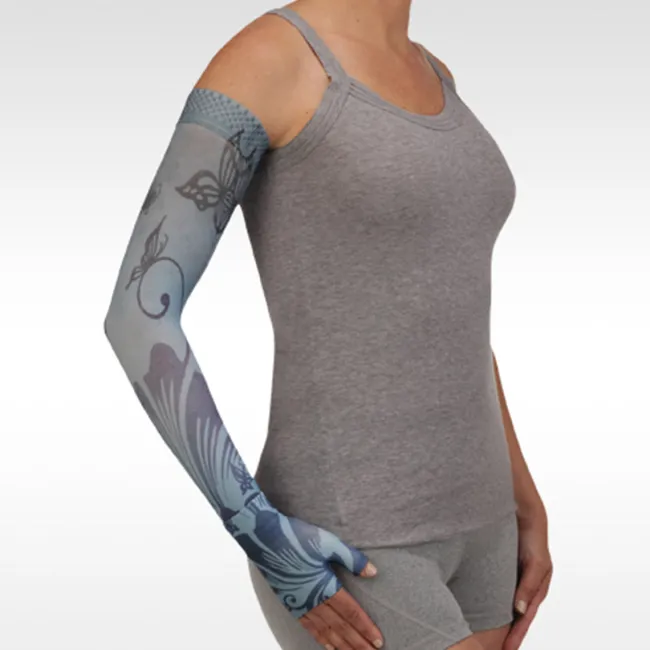 Juzo Soft 2001 Signature Collection Print Butterfly Flower Blue Armsleeve 20-30 mmHg