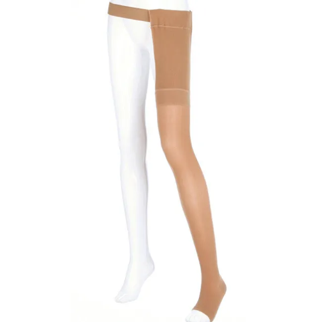 Mediven Plus Open Toe Thigh Highs w/Waist Attachment Left Leg 20-30 mmHg