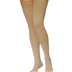 Sigvaris Dynaven 973 Women's Access Open Toe Thigh Highs w/Grip Top 30-40 mmHg