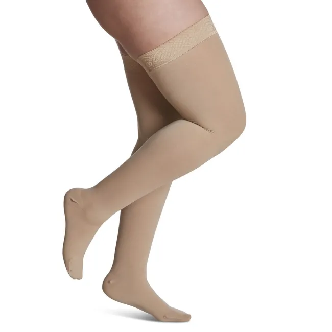 Sigvaris Essential 863 Opaque Women's Thigh Highs w/Grip Top 30-40 mmHg