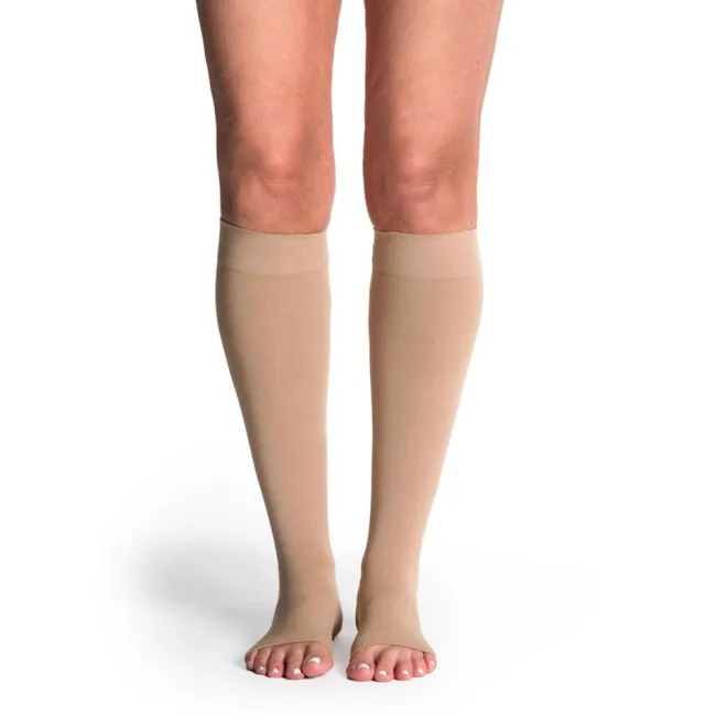 Sigvaris Style 842 Women's Soft Opaque Open Toe Knee Highs 20-30 mmHg