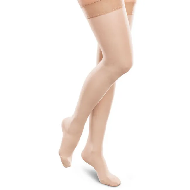 Therafirm EASE Opaque Women's Thigh Highs w/Silicone Band 15-20 mmHg