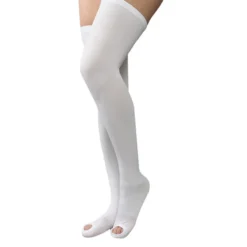 Therafirm Men's and Women's Anti-Embolism Open Toe Thigh-High Stockings 18 mmHg